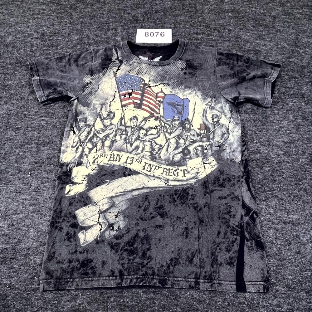 Apprime T Shirt Mens‎ S Black Military Illustration 2nd BN 13th INF REGT Graphic
